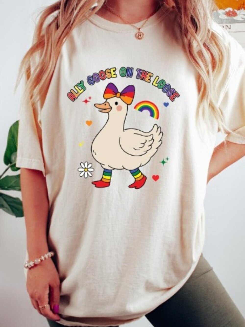 Ally Goose On The Loose T-shirt, Pride Ally Shirt, LGBTQ Support Tee